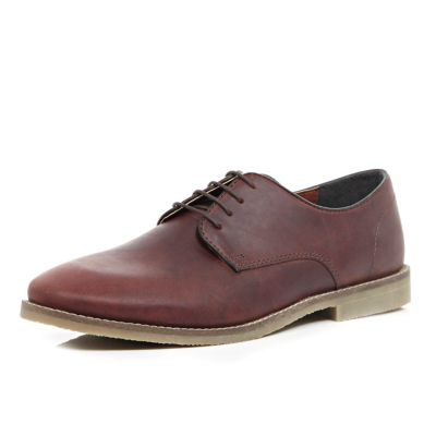 Dark brown leather lace-up shoes